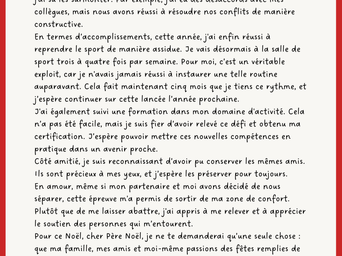 Écrire une lettre au Père Noël, même&nbsp;adulte